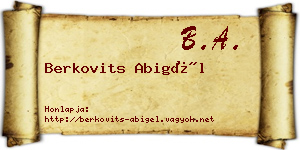 Berkovits Abigél névjegykártya